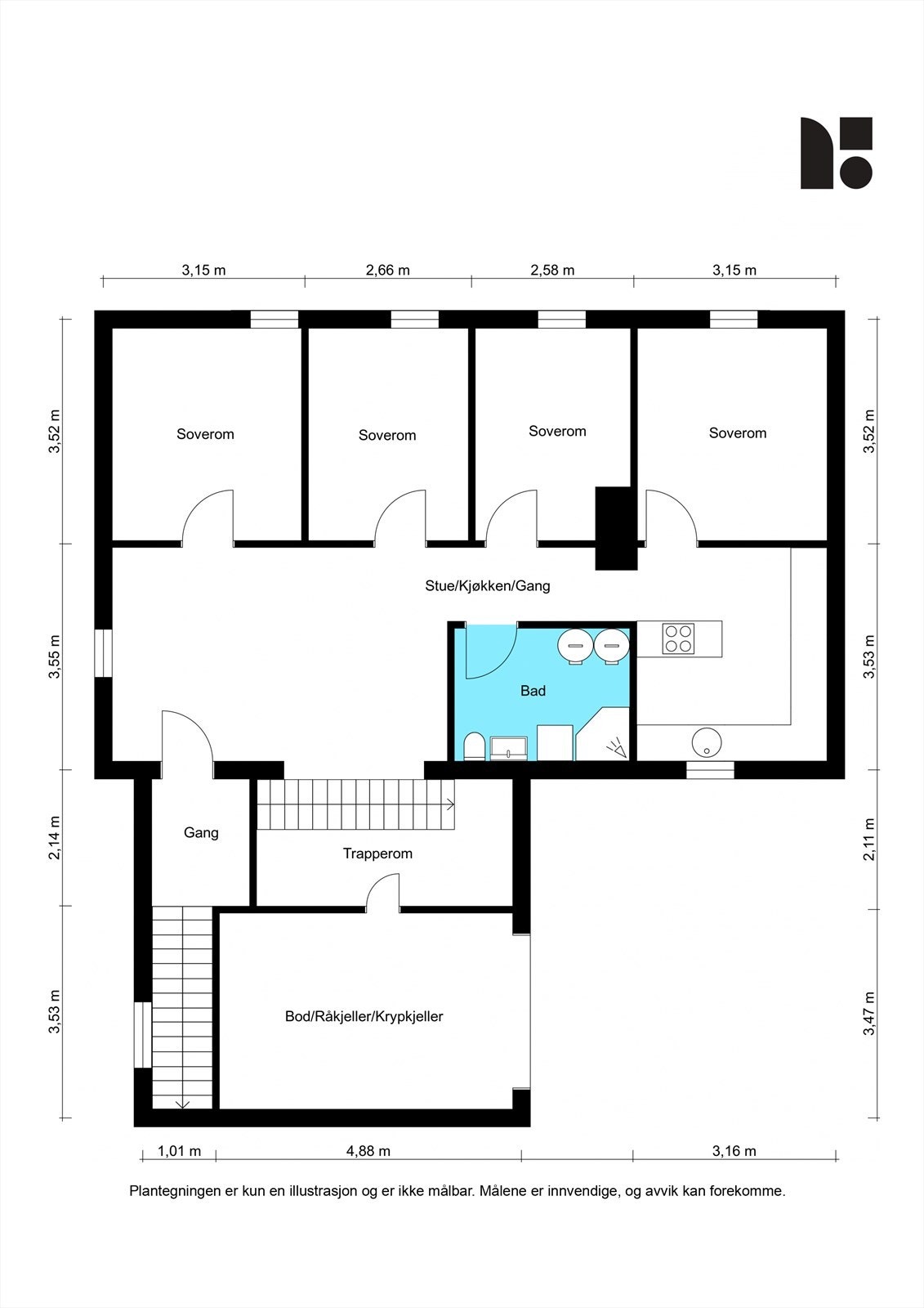 Plantegning u.etasje Galleribilde