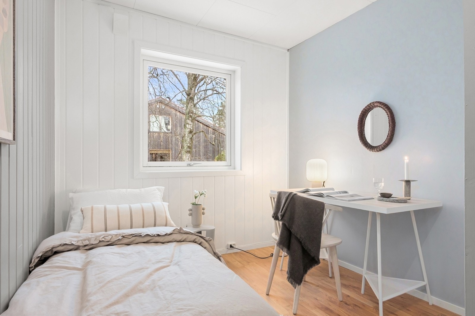 Dette rommet er godkjent som sportsbod, men er innredet som et soverom. Galleribilde