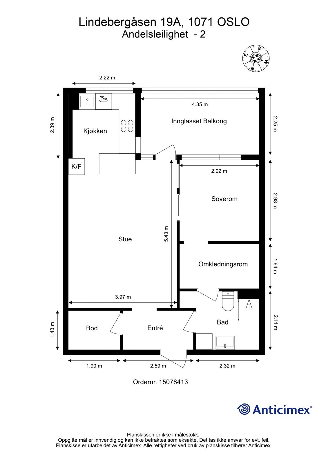 Plantegning - Andelsleilighet - 2. etasje. Galleribilde