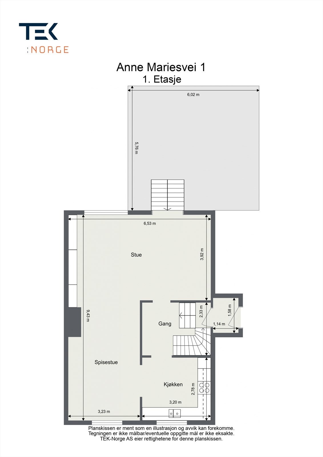 Plantegning 1.etasje Galleribilde