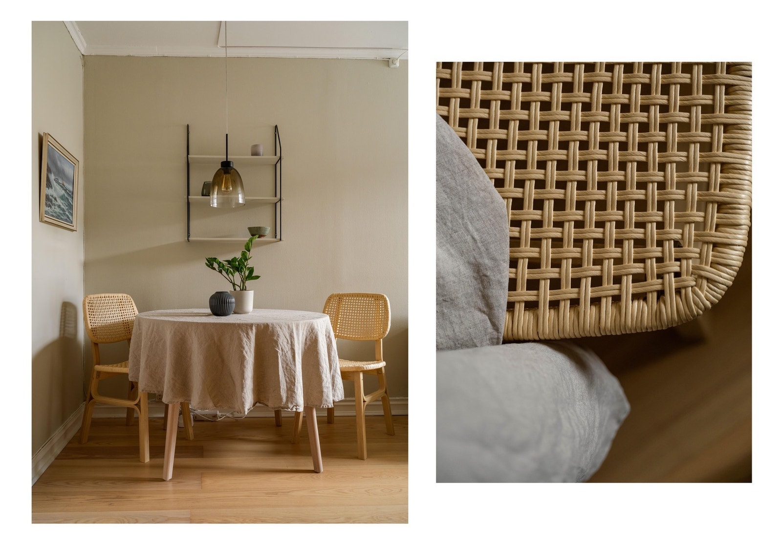 Ved inngangen til stuen er det plass til spisebord, for deg som liker å invitere til besøk. Galleribilde