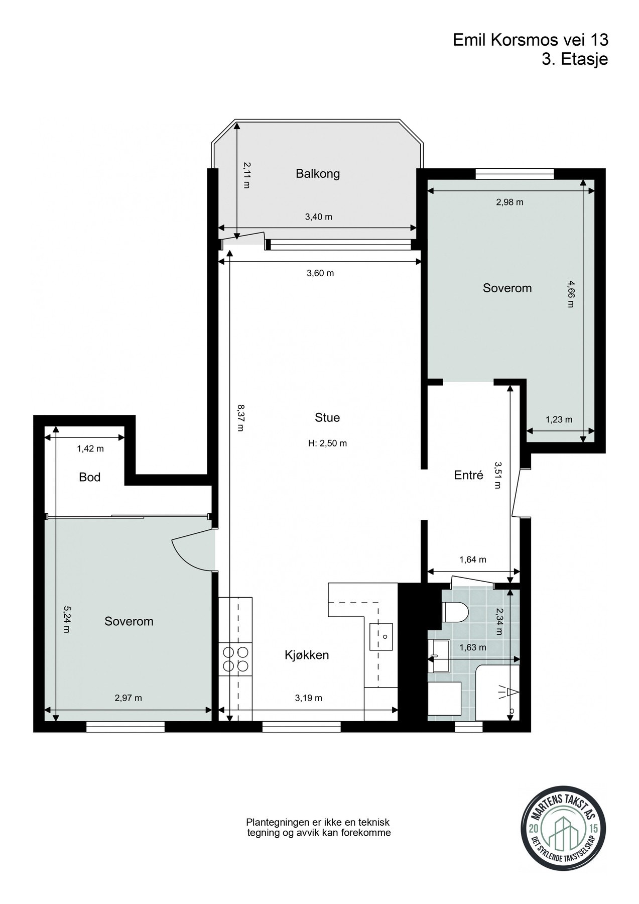 Boligen er gjennomgående og er på totalt 68 kvm Galleribilde