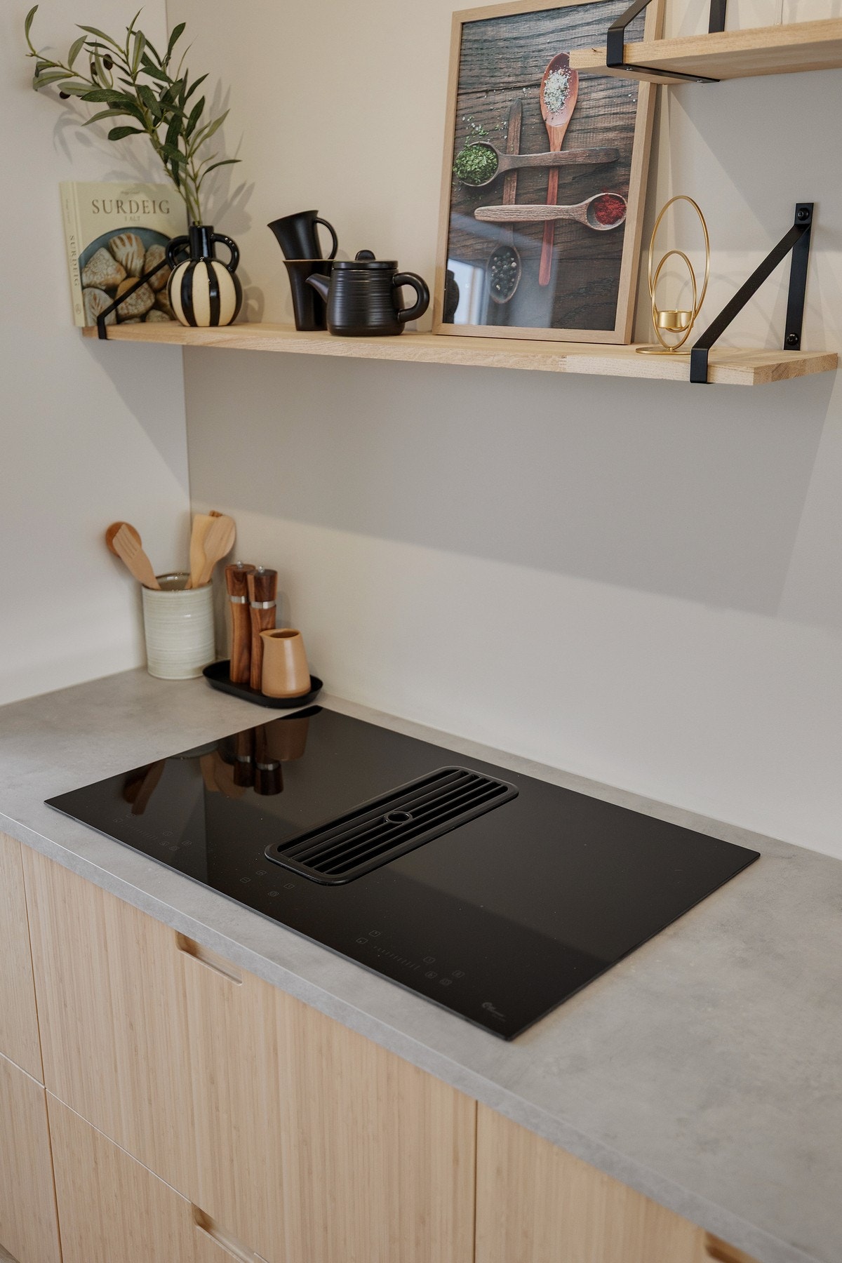 Platetopp med integrert ventilator med kullfilter Galleribilde