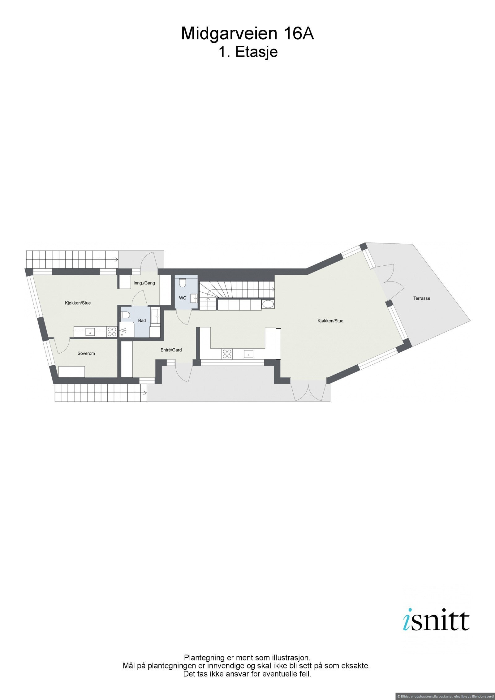 Plantegning 1. etasje Galleribilde