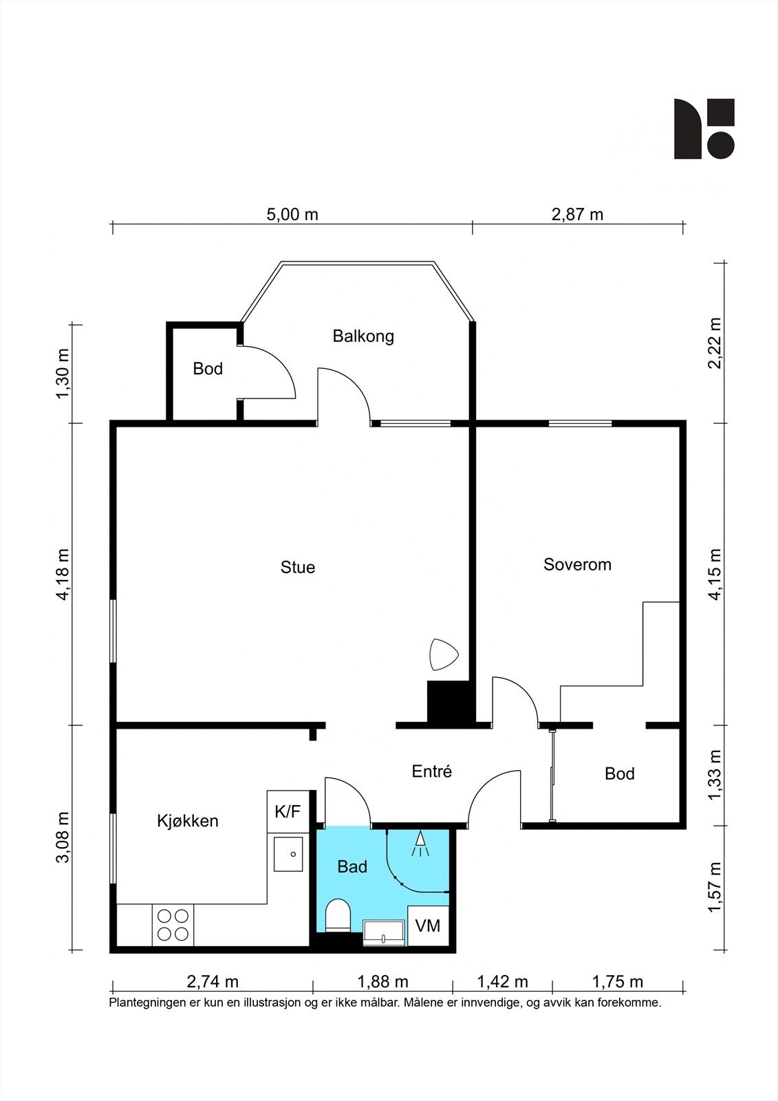 Boligen har en smart planløsning, ta gjerne en titt før du blar deg videre. Galleribilde