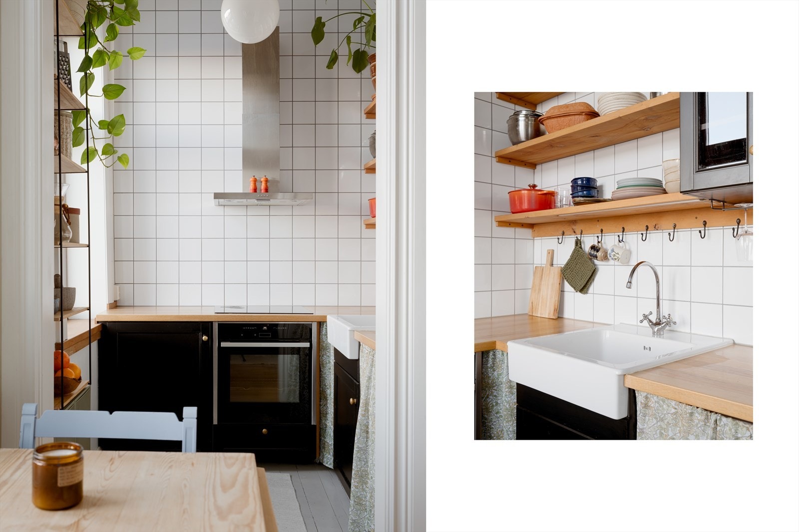 Innbydende, separat kjøkken med gjennomført og stilren utførelse. Galleribilde