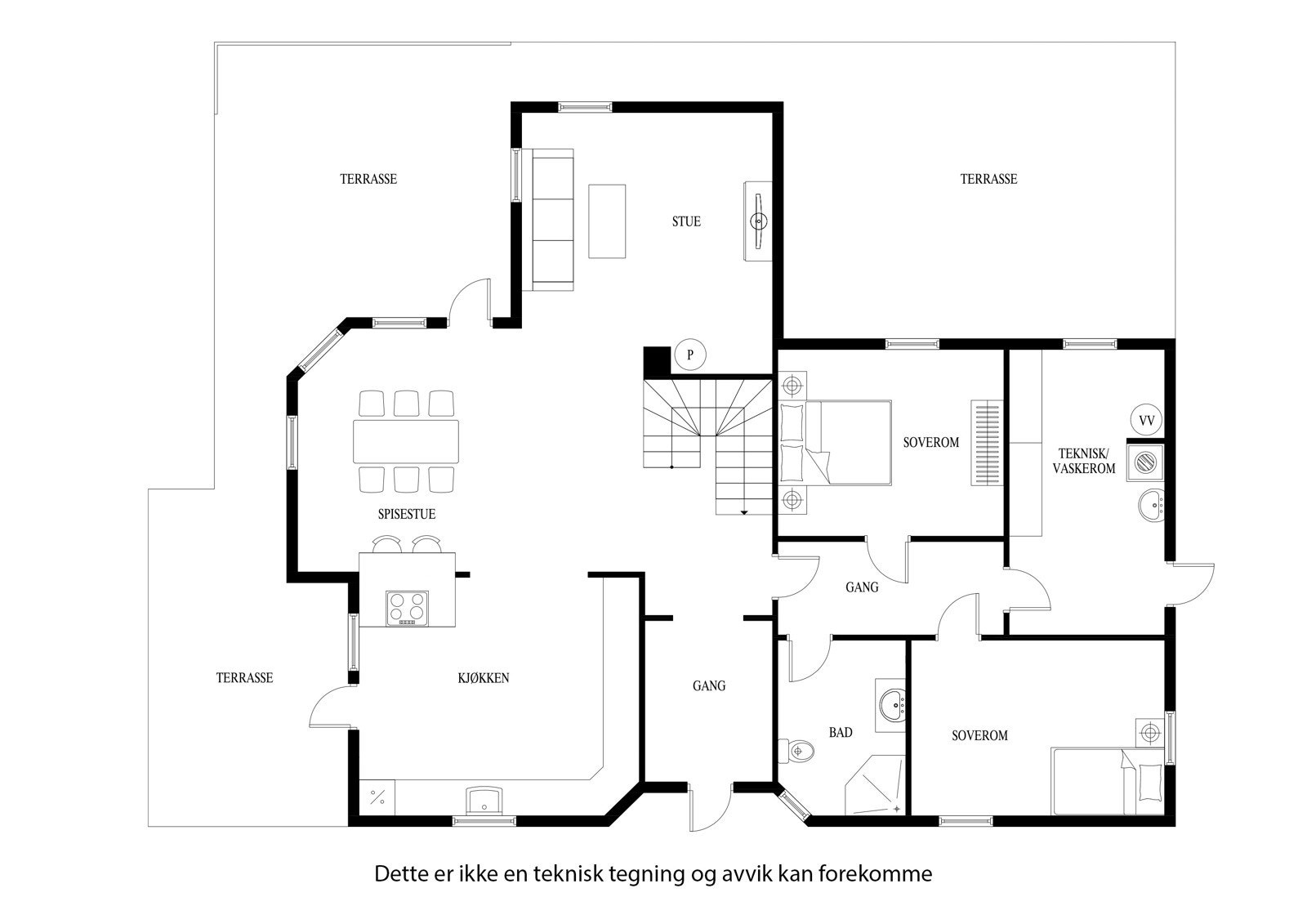 Plantegning 1. etasje Galleribilde