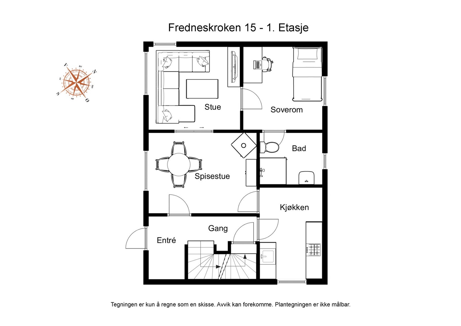 Plantegning 1.etg. Galleribilde