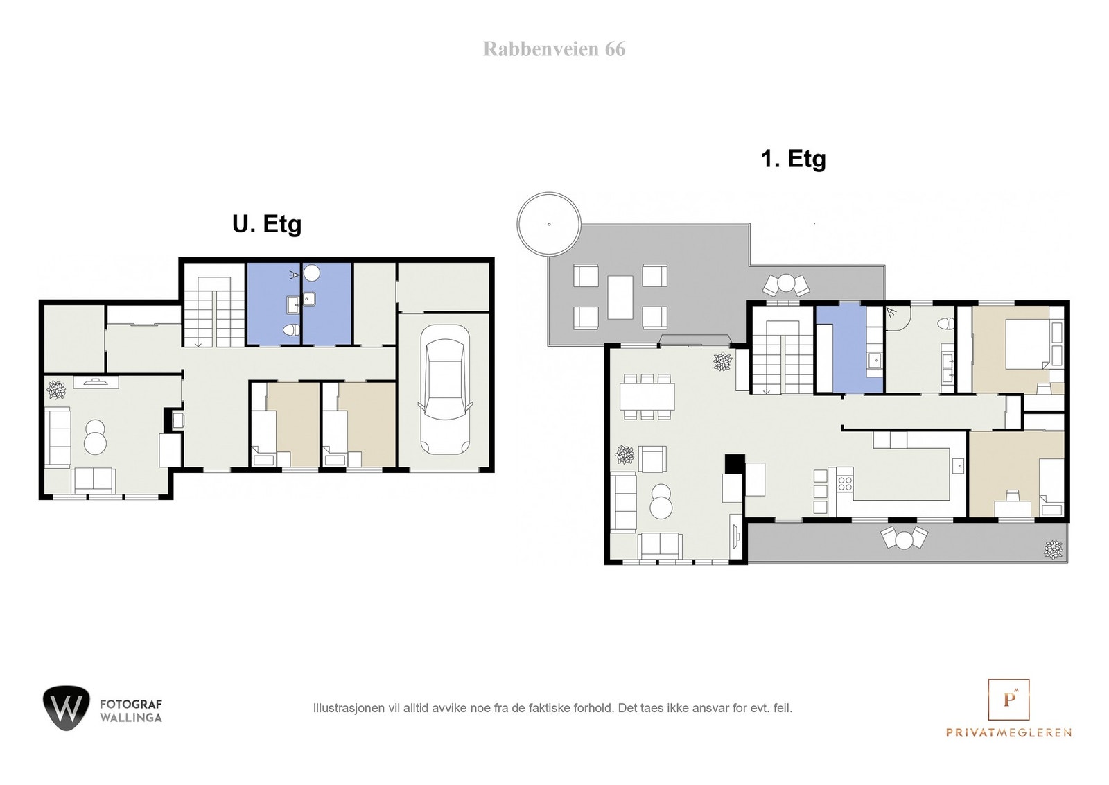 Plantegninger begge etasjer. Galleribilde
