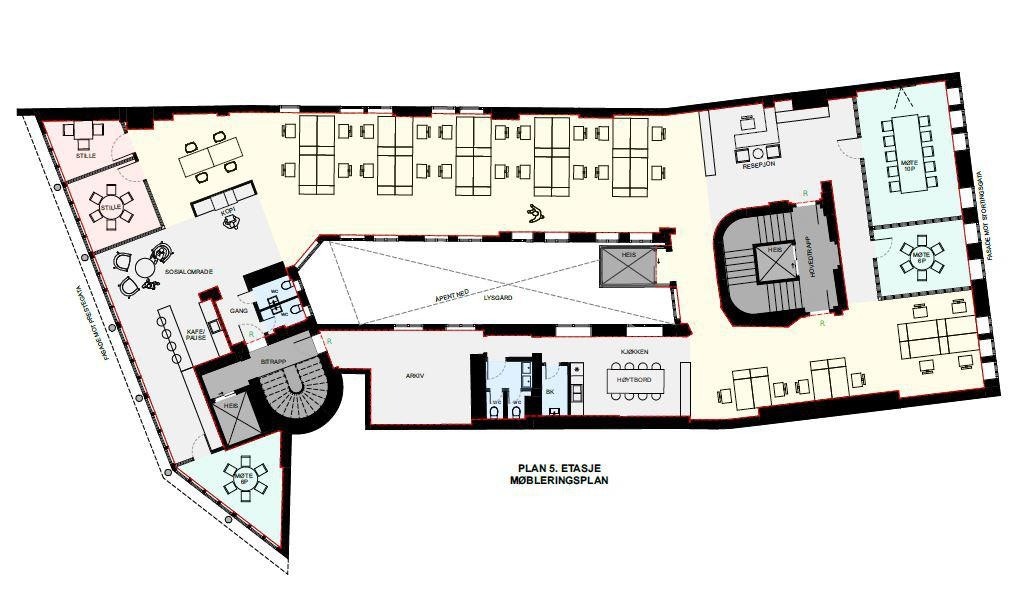 5. etasje - 32 arbeidsplasser i åpent landskap Galleribilde