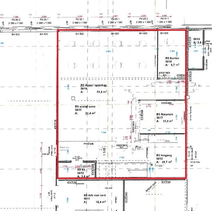 Areal ledig areal 5. etasje. Galleribilde