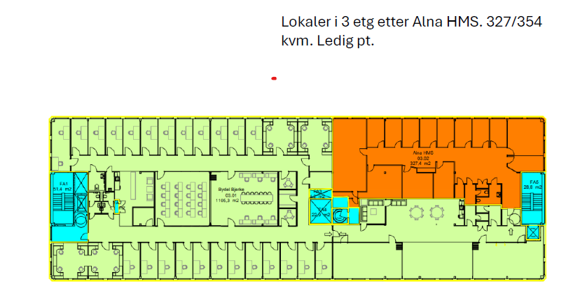 Areal merket med rødt Galleribilde