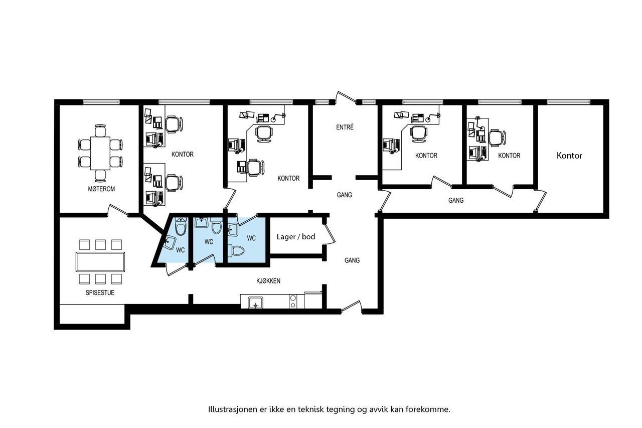 Plantegning av lokalet Galleribilde