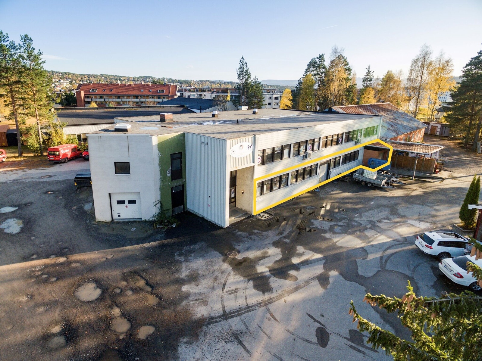 Lokalet som er markert i gult er til leie Galleribilde