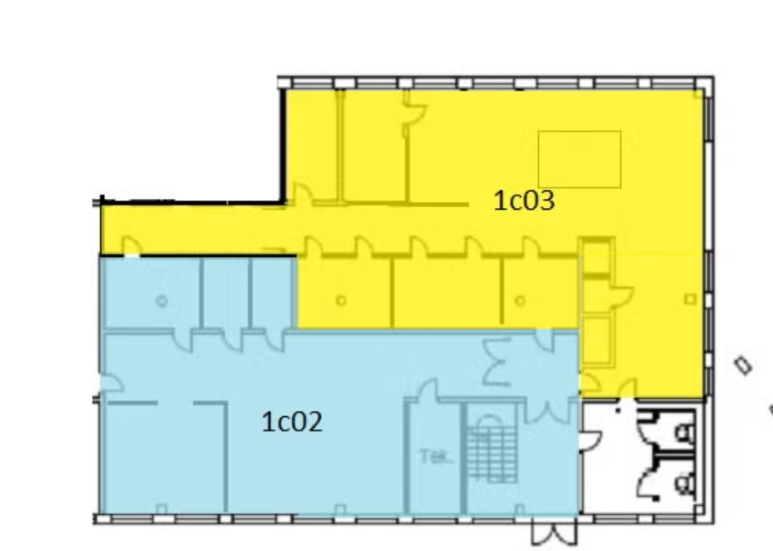 Plantegning 1C02 og 1C03 Galleribilde