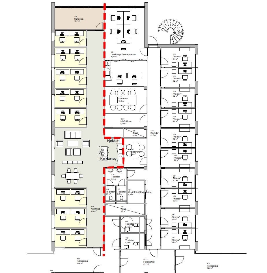 Planskisse - 4. etasje. Galleribilde