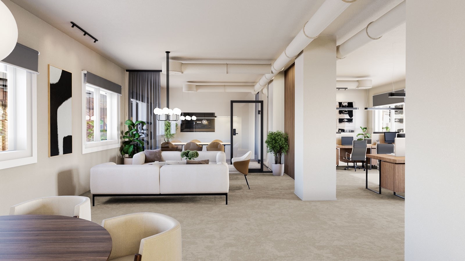 innredningsforslag 1 - sosial sone Galleribilde