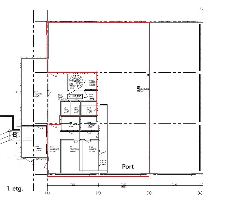 Planskisse verksted-vaskehall med kontorer 1 etg. Galleribilde