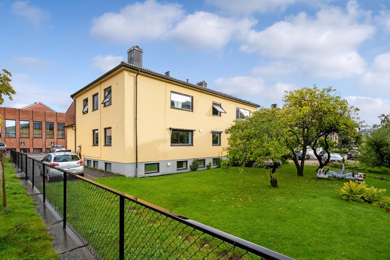 Tomten er opparbeidet grøntarealer og asfalt Galleribilde