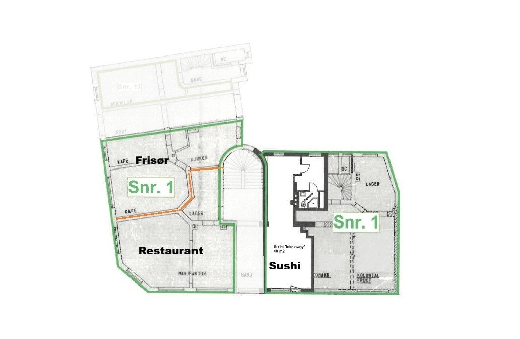 Plantegning 1. etg Galleribilde