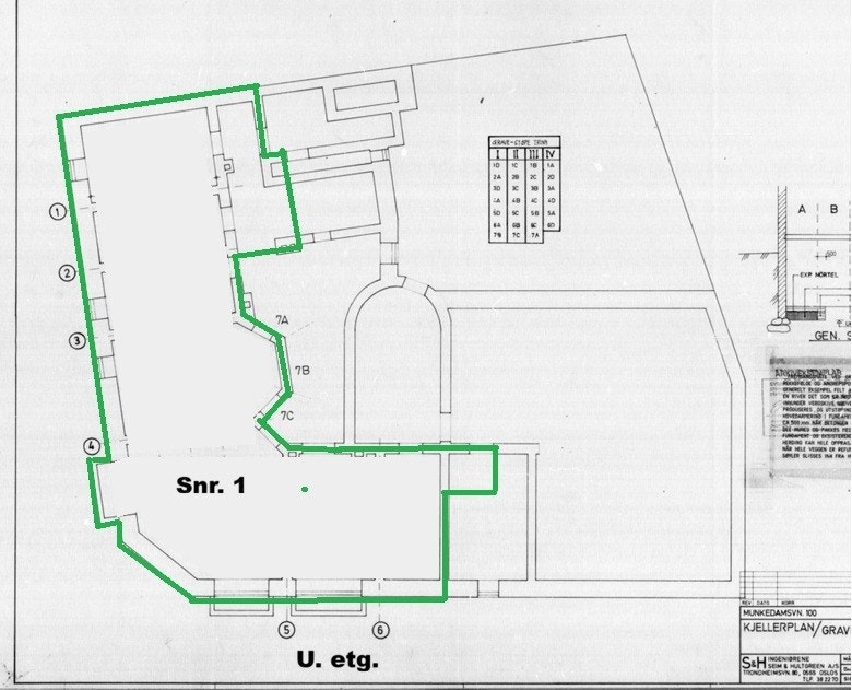 Planskisse kjeller Restaurant/Bar Galleribilde