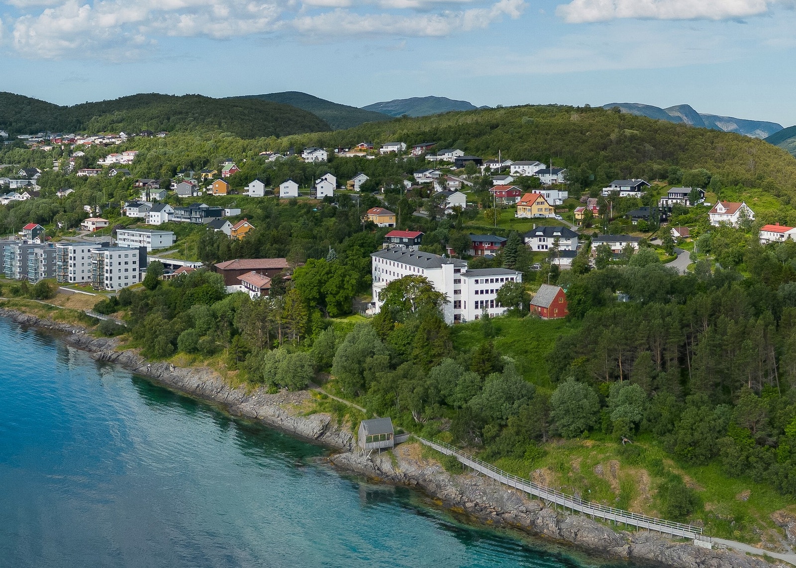 Bygningsmassen er plassert på to festetomter, gymsalbygget ligger på en tomt som er ca 2 983 kvm mens hovedbygningen har tomt på 26 445 kvm Galleribilde