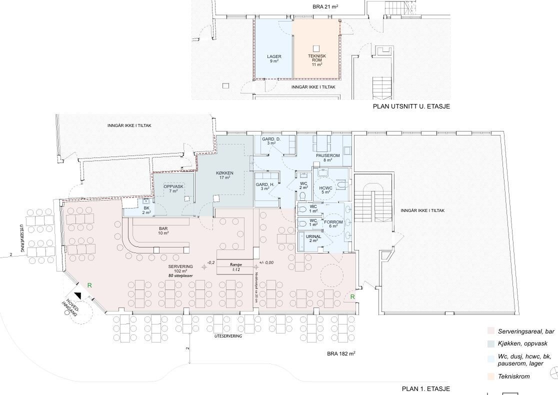 Tegnet opp mulighet for full restaurantdrift med stor uteservering Galleribilde