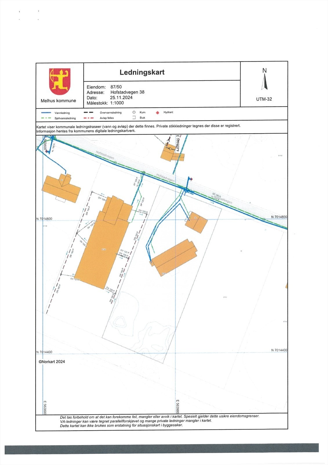 Ledningskart Melhus kommune Galleribilde