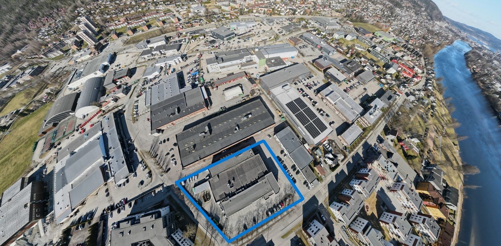 Dronebilde markering Galleribilde