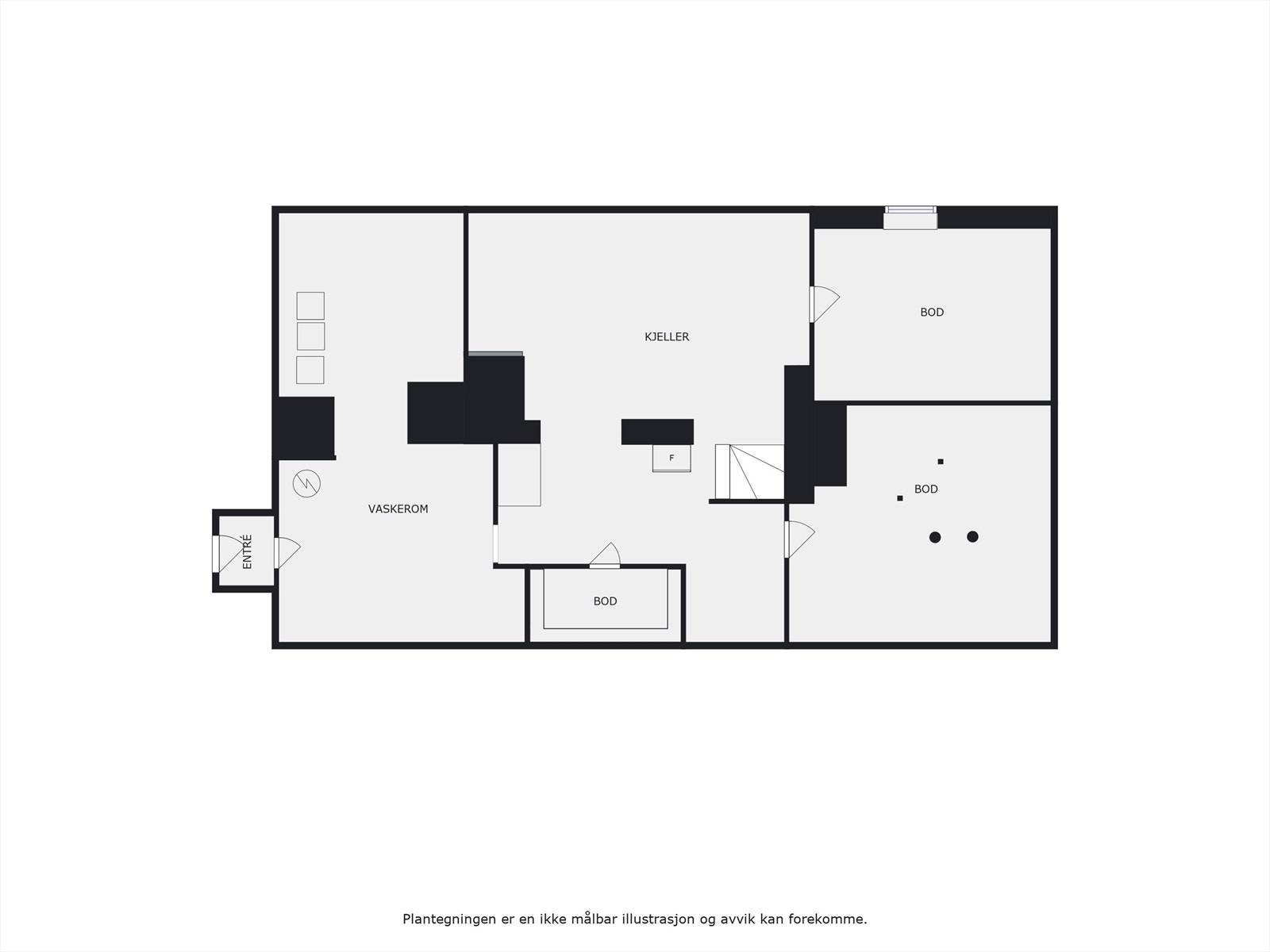 Plantegning kjeller. Galleribilde