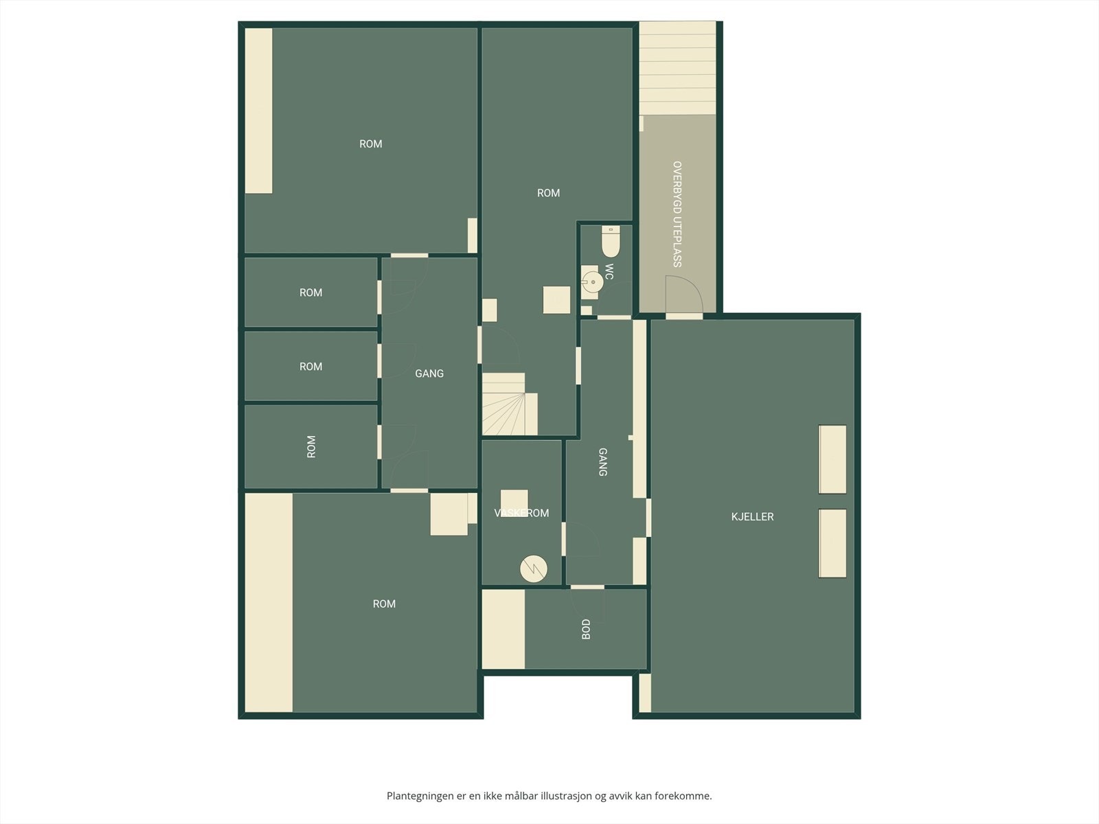 Plantegning kjeller. Galleribilde