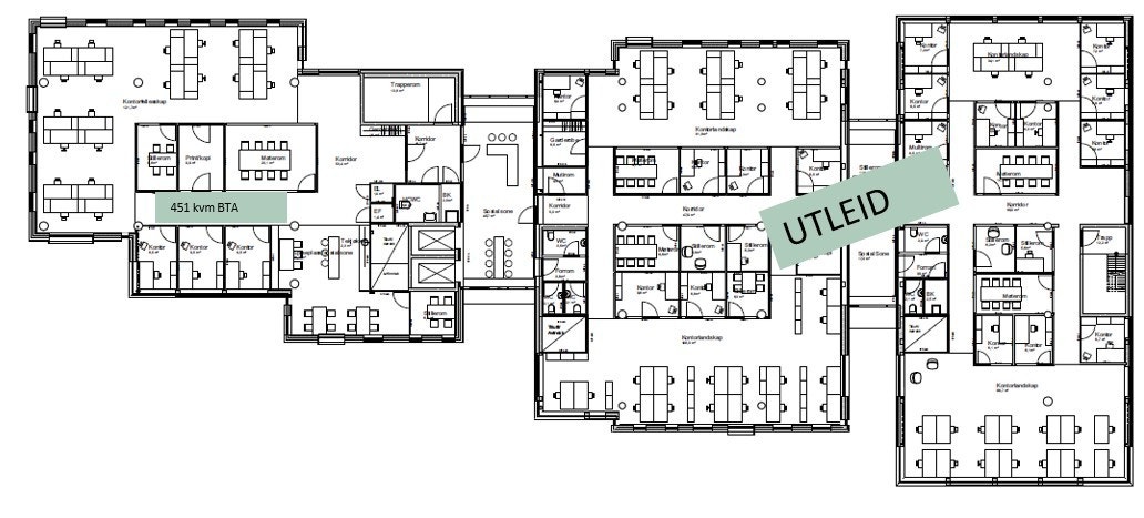 Planløsning 451 kvm i 6 etg. Galleribilde