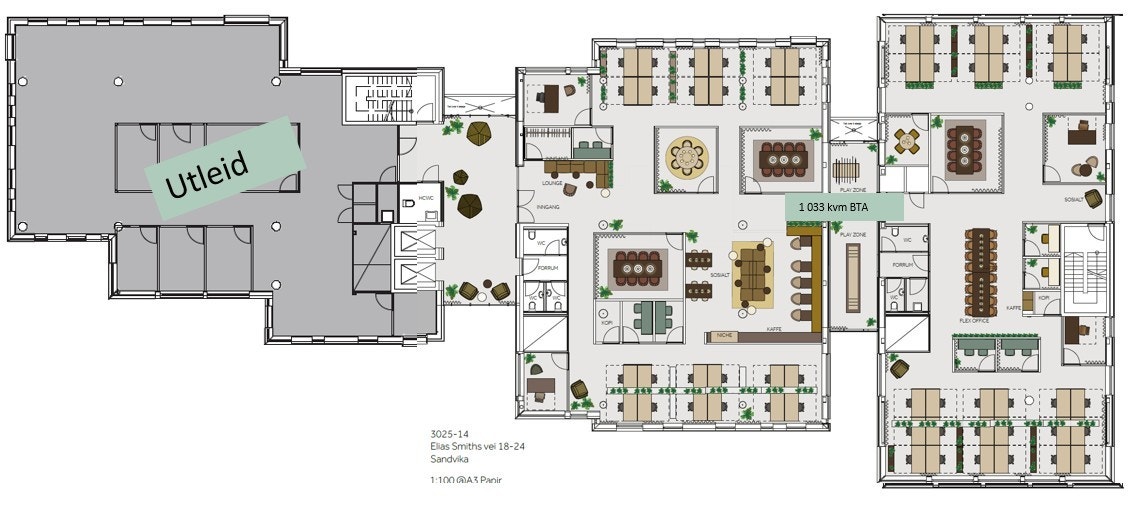Planløsning 1033 kvm i 5 etg. Galleribilde