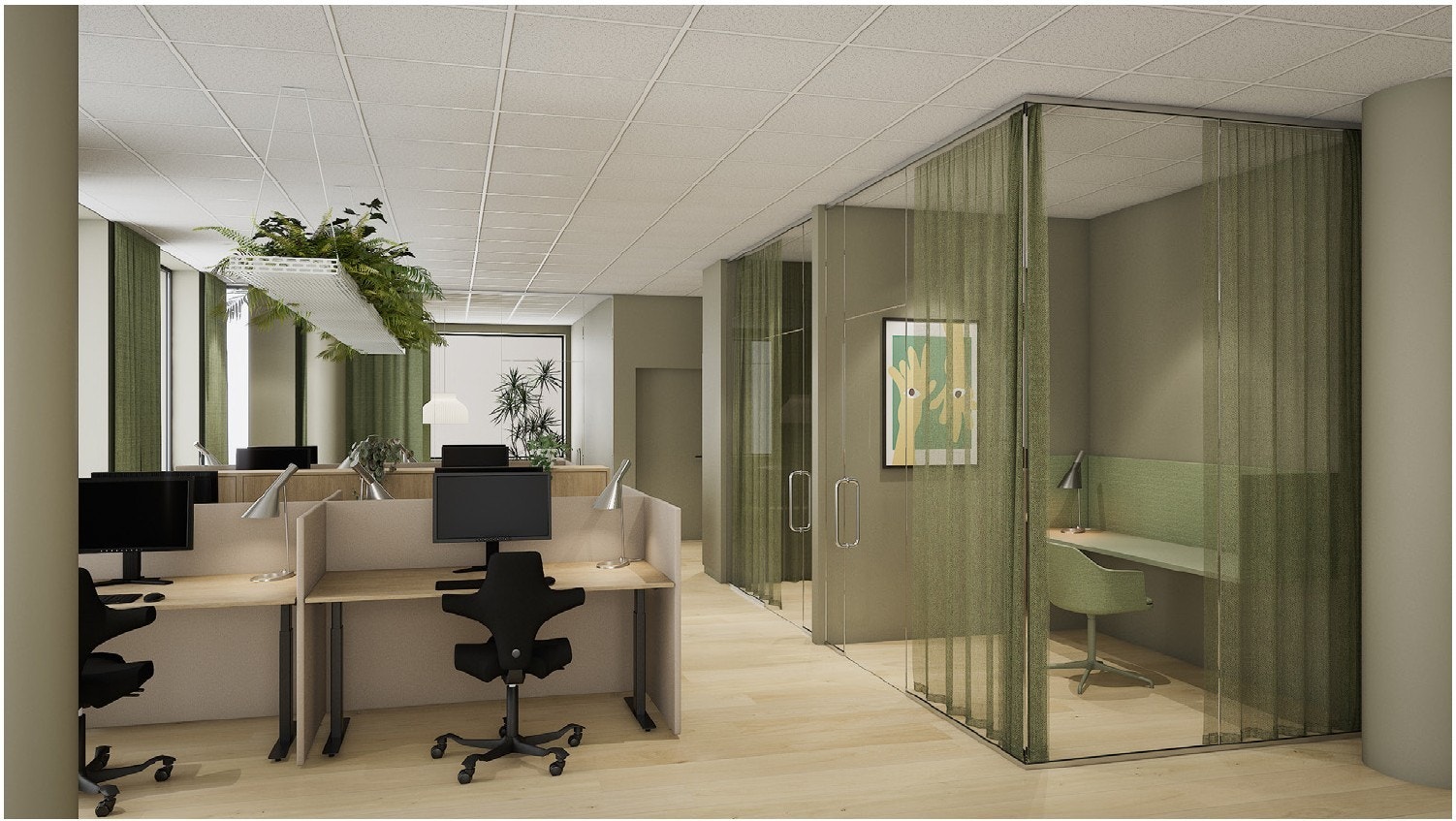 Illustrasjon kontor 5 etg. Galleribilde