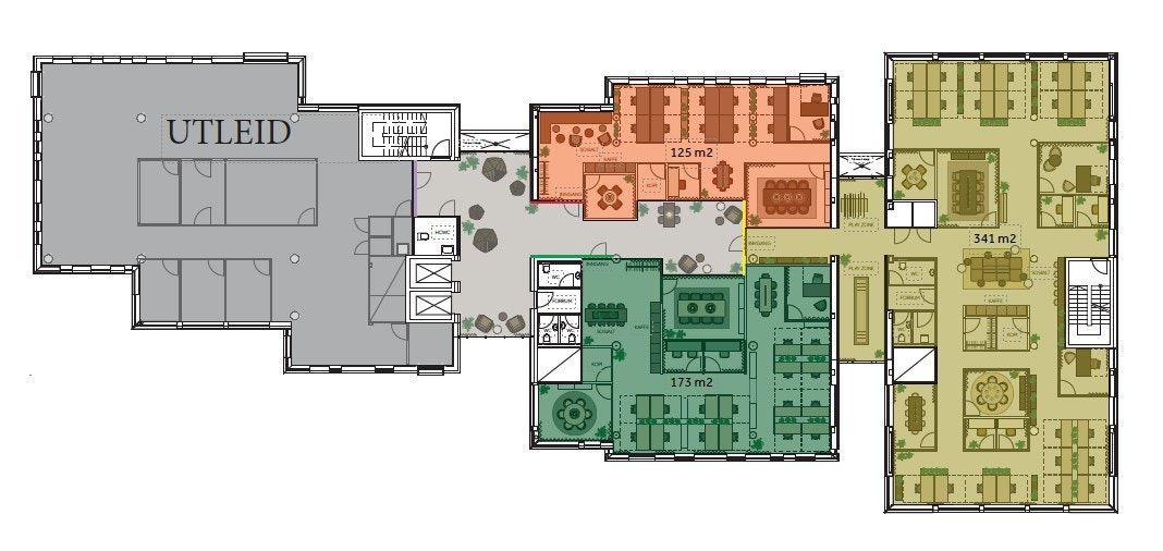 Planskisse mulig løsning 5 etg. Galleribilde