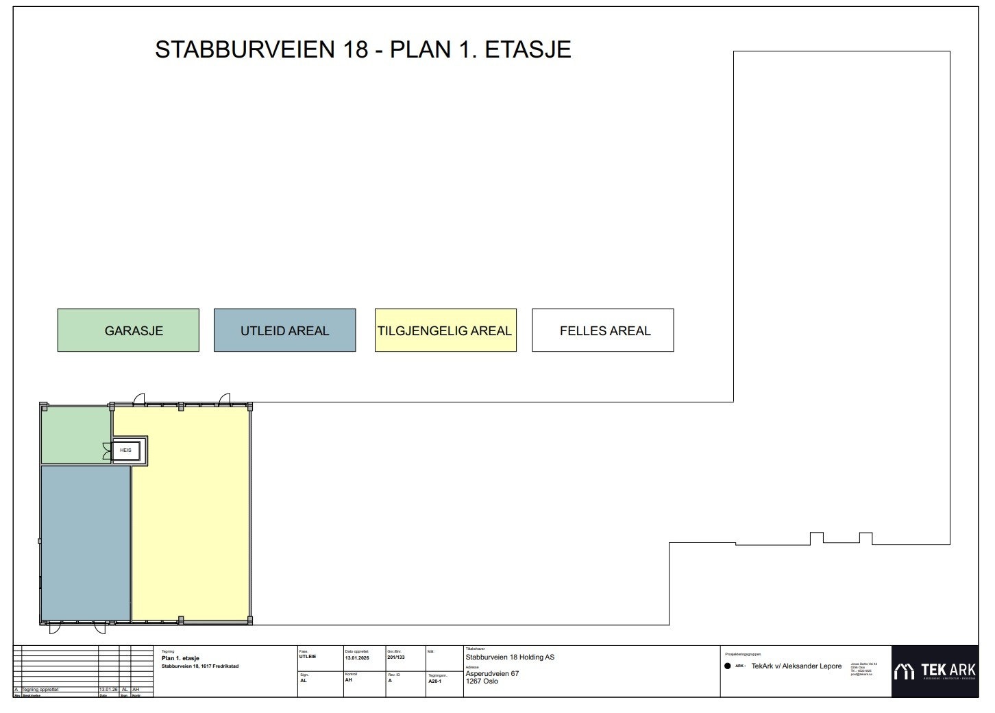 Plan 1. etasje showroom / forretningslokaler Galleribilde