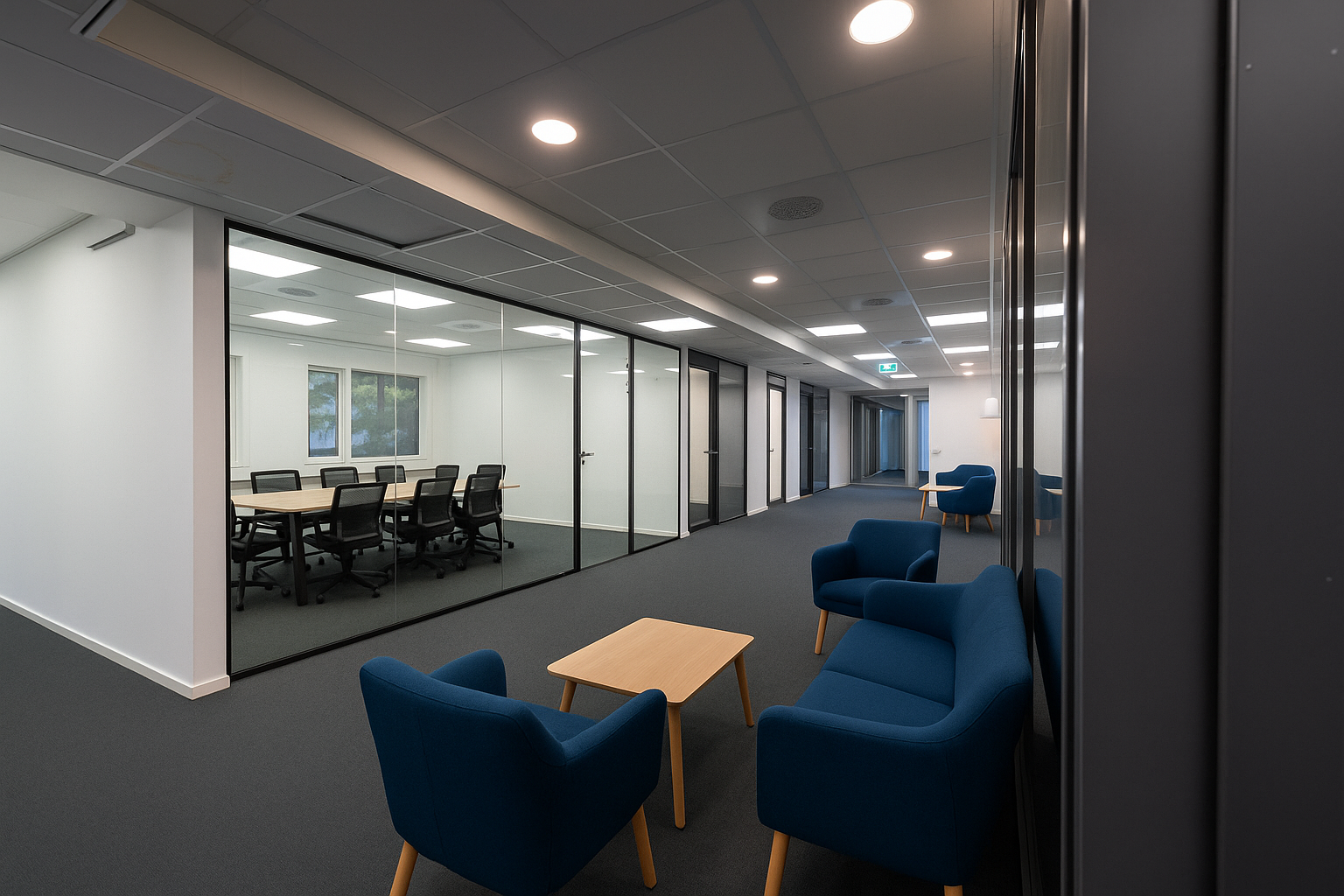 Representative lokaler klare for umiddelbar overtakelse. Møblering generert med AI, kun til illustrasjon. Galleribilde