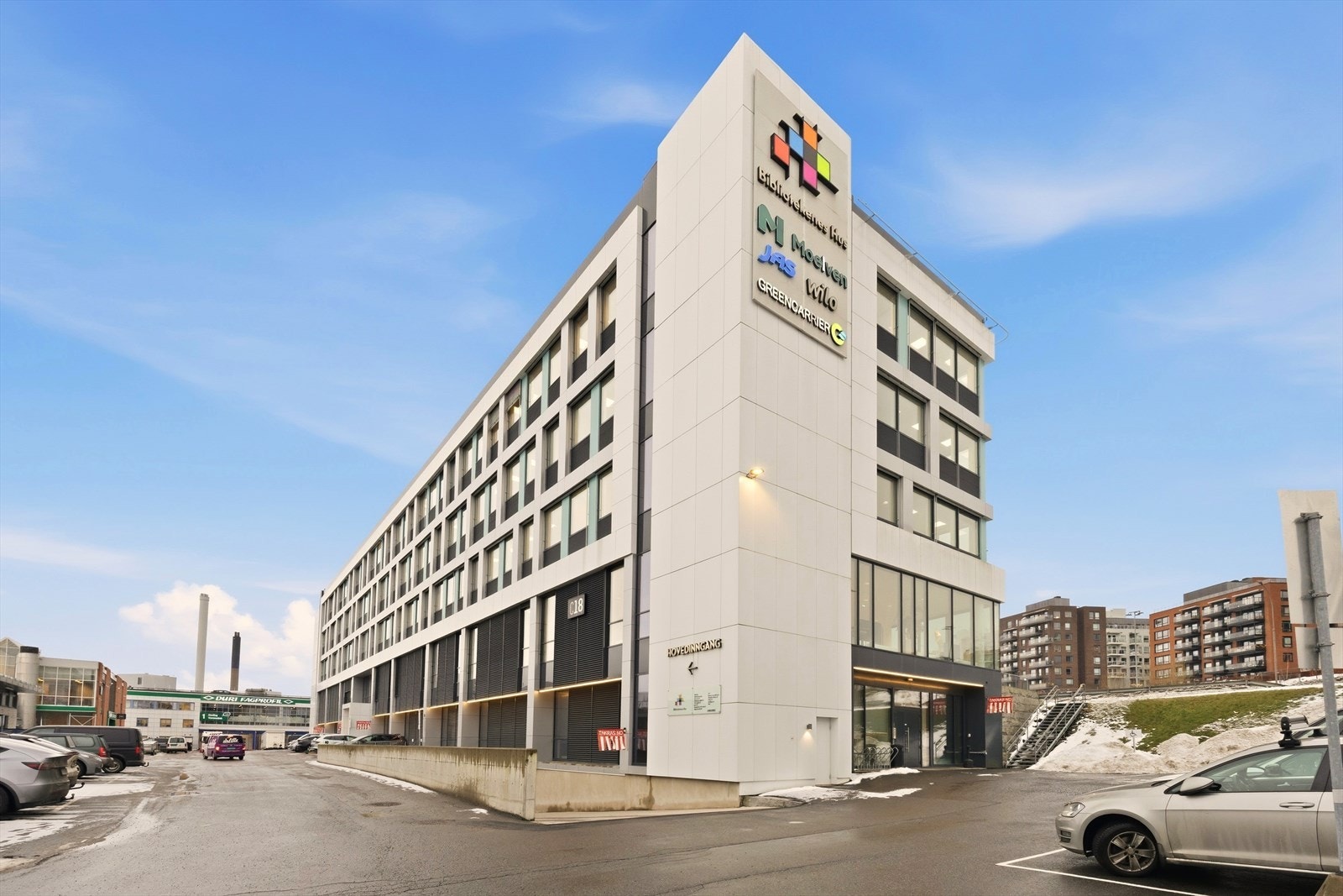 Alf Bjerckes vei 20 - Flotte kontorarealer BTA ca 499 kvm i 4.etg - Nyere bygg (2017) med bl.a treningsrom og kantine. Mulighet for garasje og lager (ca 85 kvm). Galleribilde