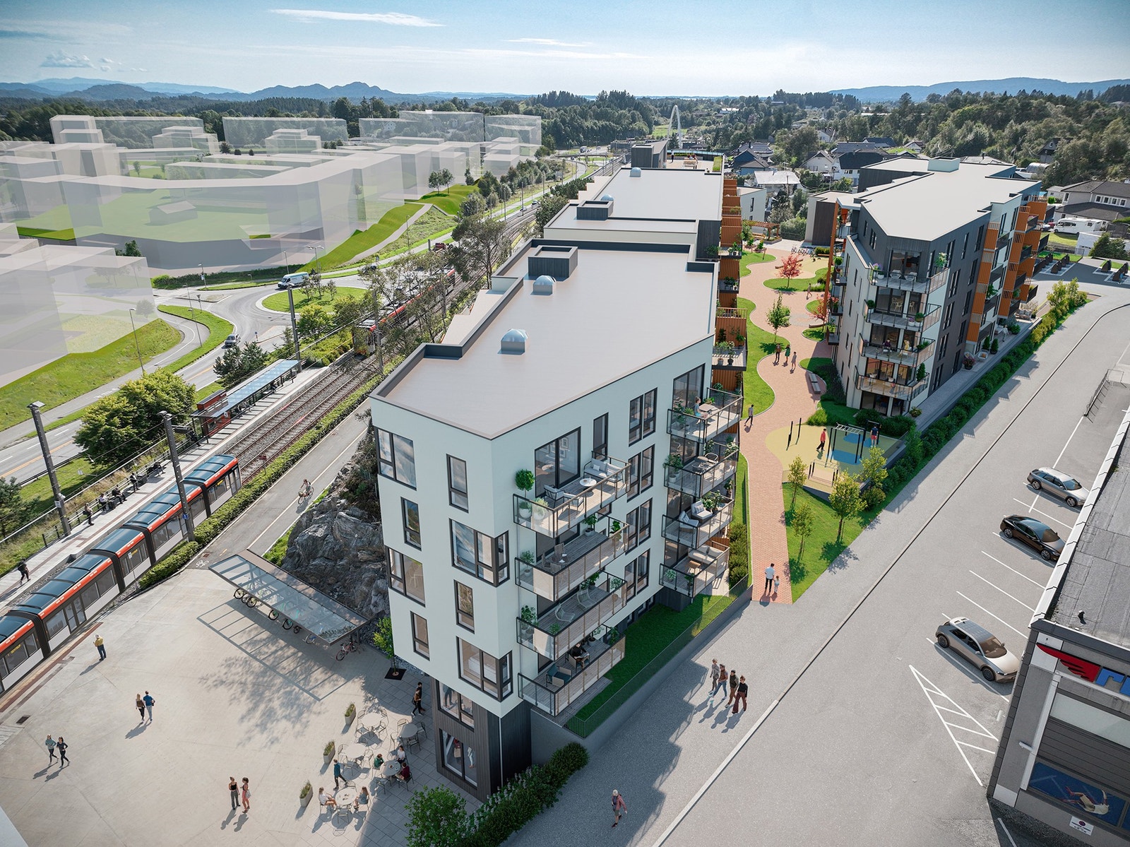 Det foreligger store utbyggingsplaner for området, noe denne illustrasjonen gi et inntrykk av. Galleribilde