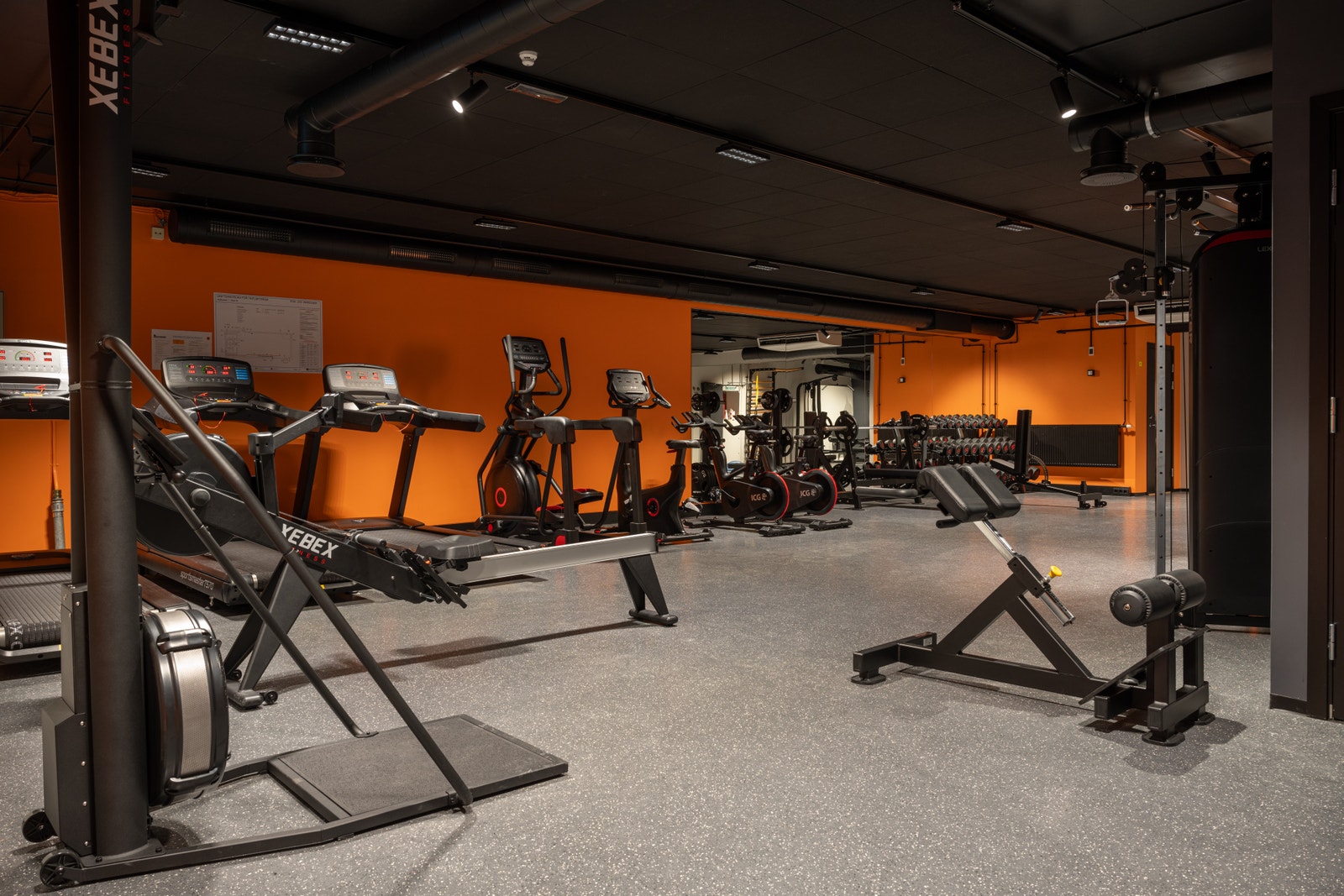Ansatte har tilgang til moderne treningsrom i eiendommens underetasje Galleribilde