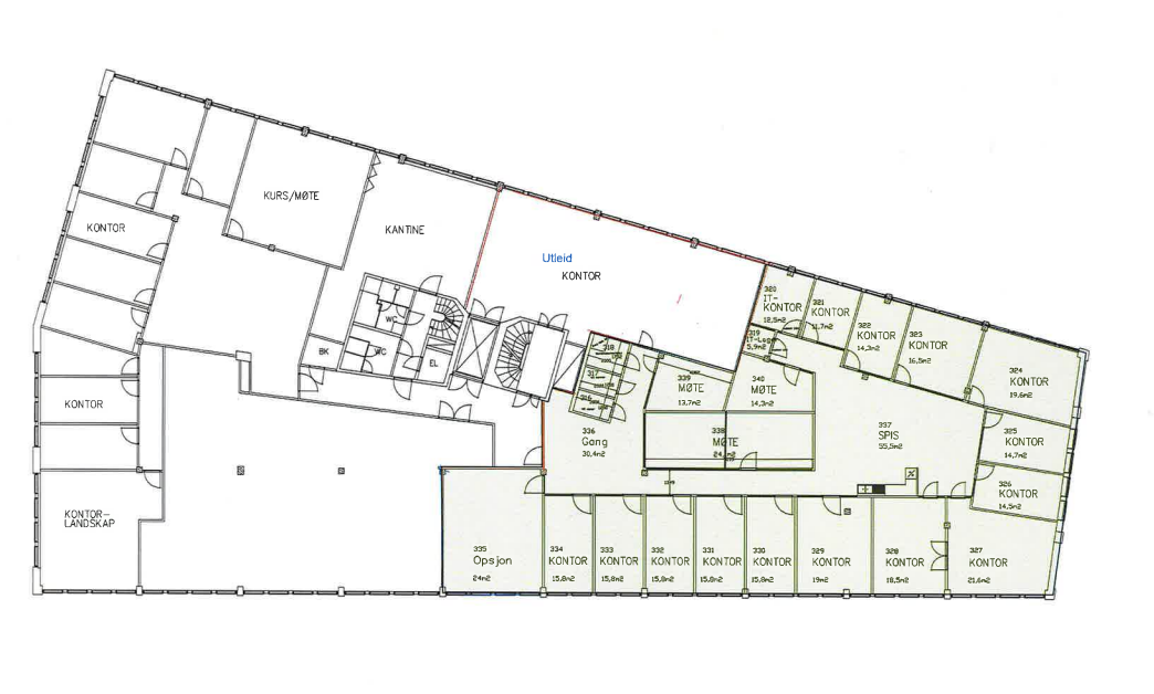 Planskisse 3. etasje Galleribilde