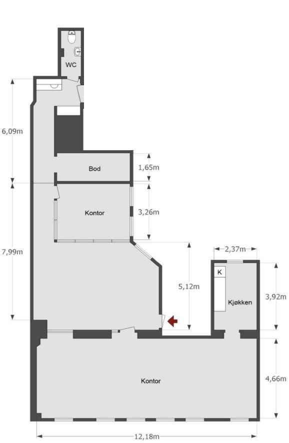 Tegning 2.etg. Galleribilde