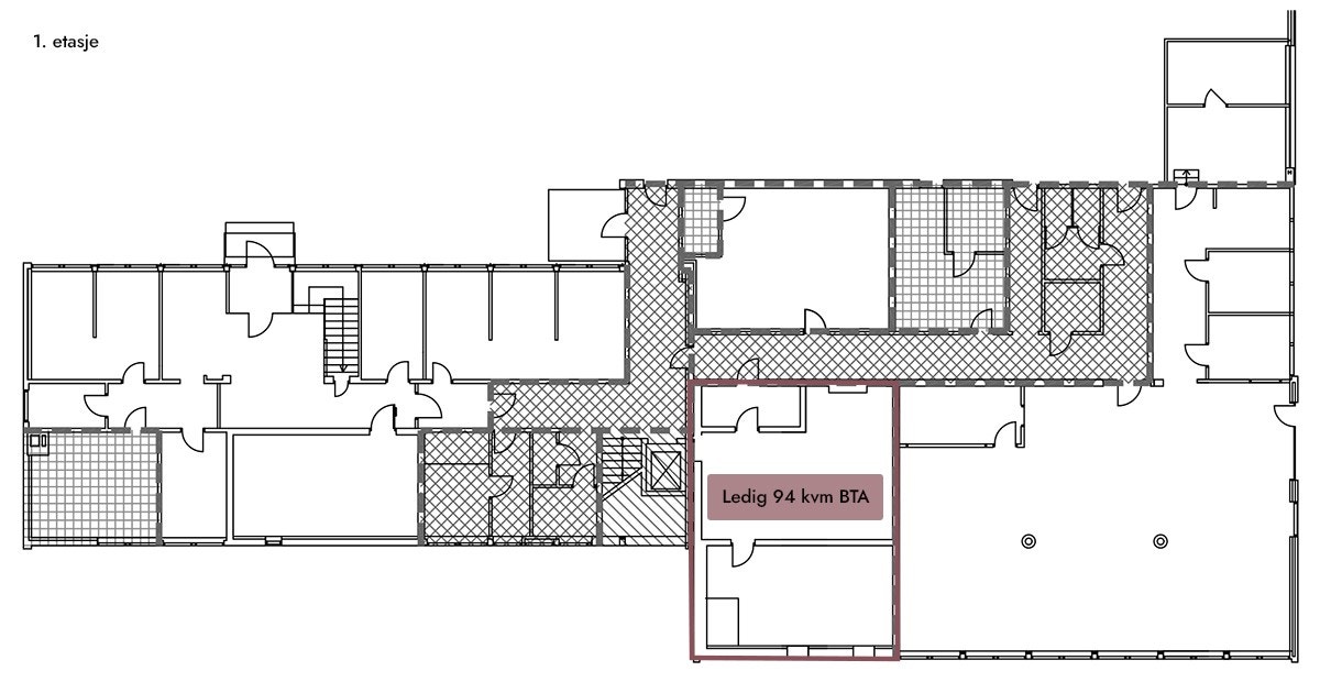 1. etasje (94 kvm BTA lager) - plantegning Galleribilde