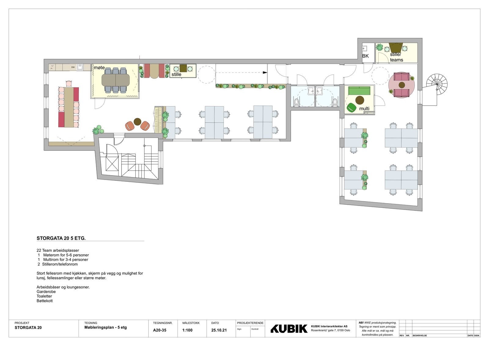 Eksempel på plantegning - 5 etg Galleribilde