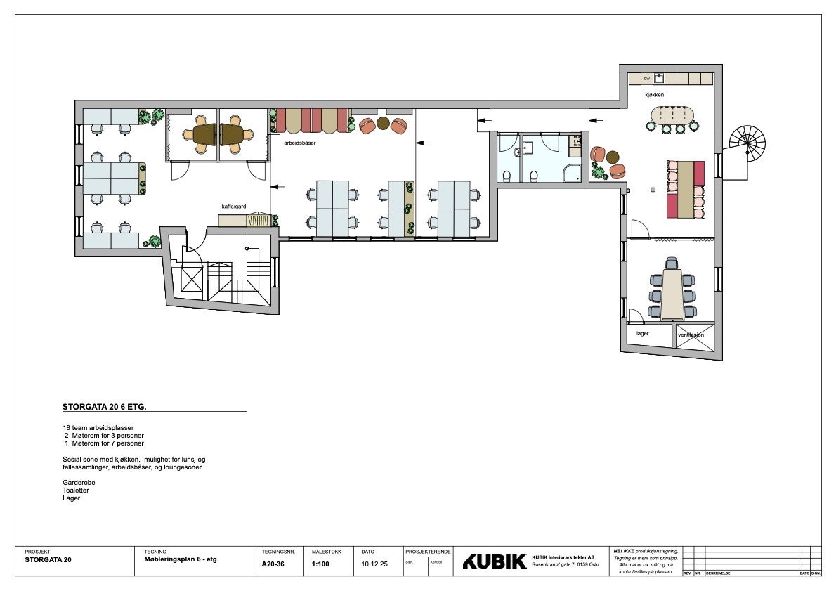 Eksempel på plantegning - 6 etg Galleribilde