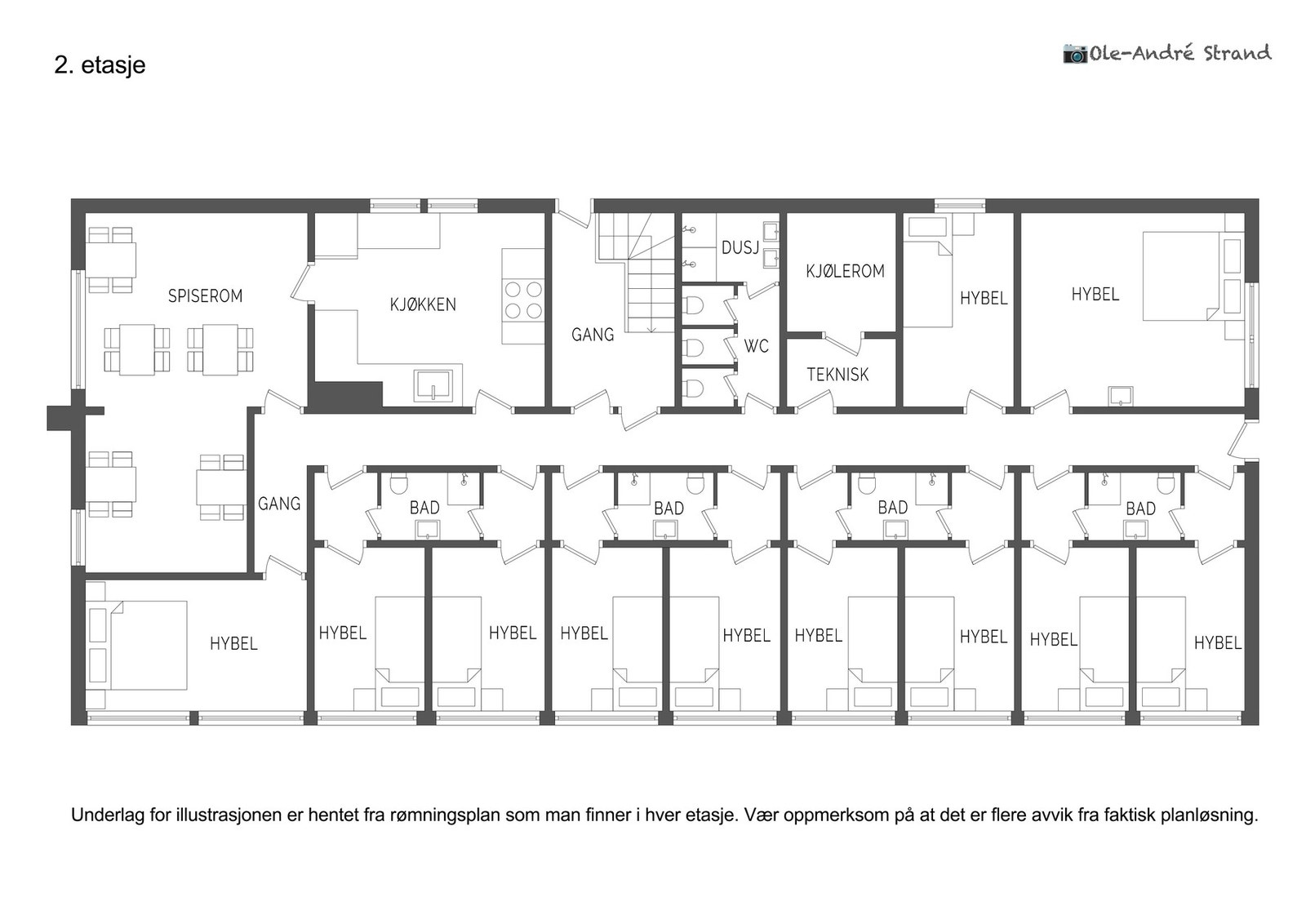 Kalfarveien 102: Planskisse 2. etasje (det tas forbehold om feil/avvik). Galleribilde