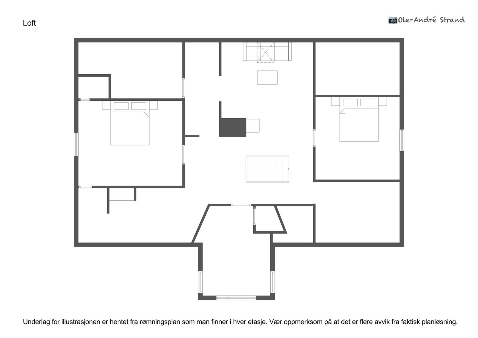 Nubbebakken 1: Planskisse loftsetasje (det tas forbehold om feil/avvik). Galleribilde
