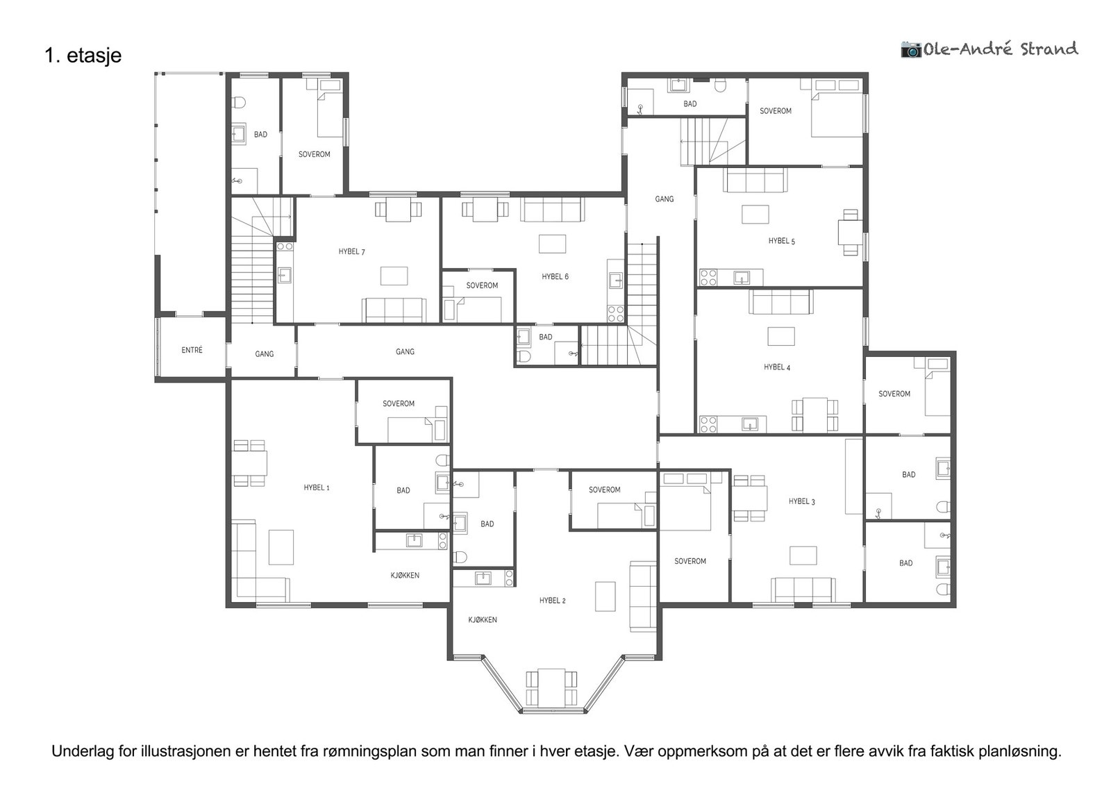Nubbebakken 1: Planskisse 1. etasje (det tas forbehold om feil/avvik). Galleribilde