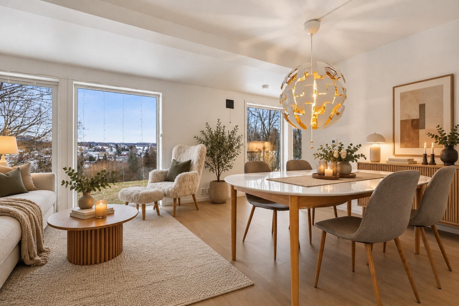 Bildet er AI-redigert for å illustrere møblering. Avvik fra faktiske forhold kan forekomme. Galleribilde