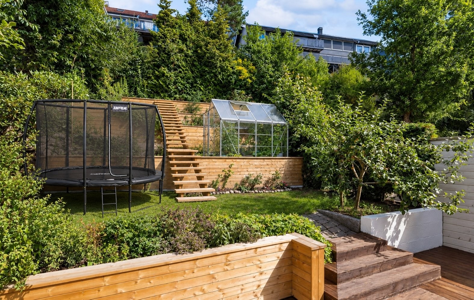 KI generert bilde - her er det nok plass til en trampoline Galleribilde
